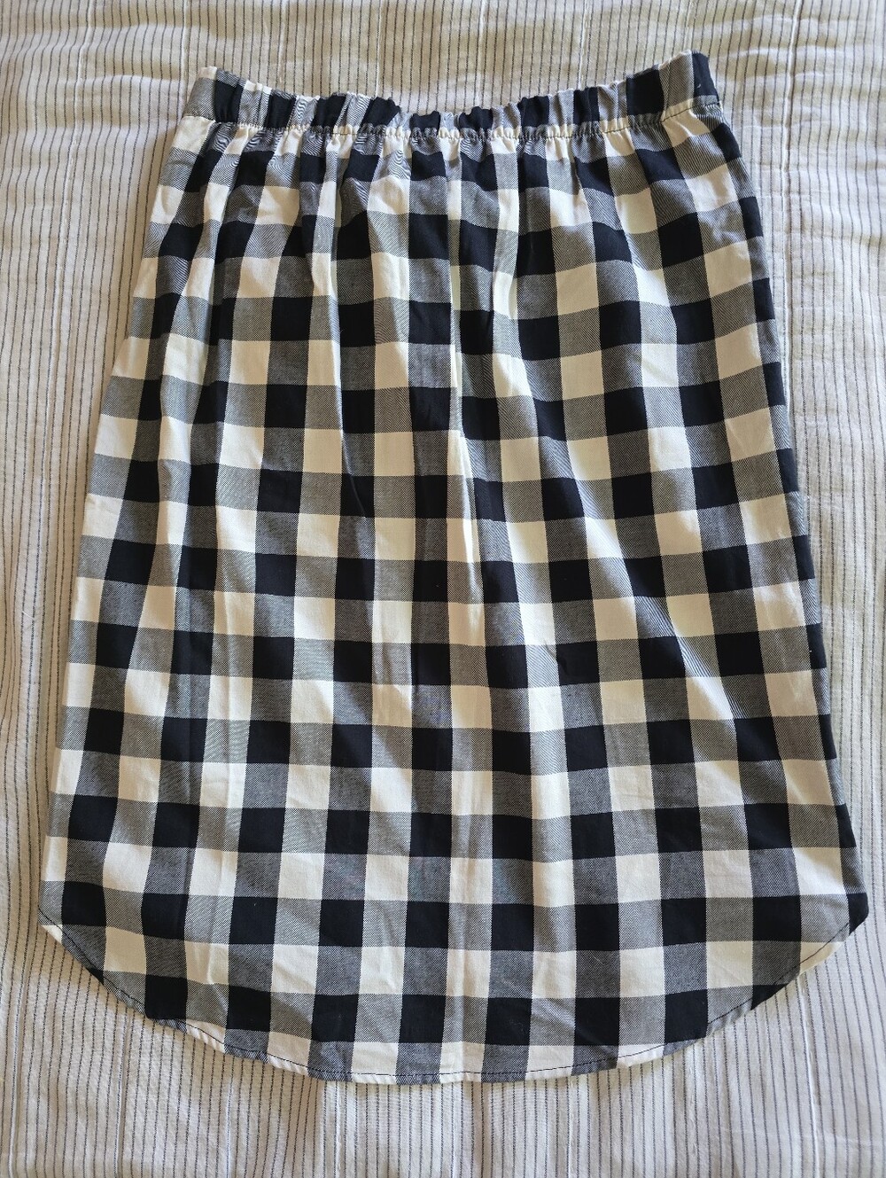 Zara Checkered Button Down Shirt Sleeve Tie Knee-length Skirt Sz S - Picture 3 of 8